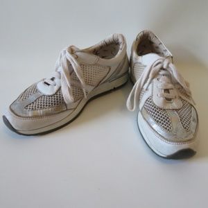 NARDO WHITE AND SILVER FASHION SNEAKERS SZ 38*